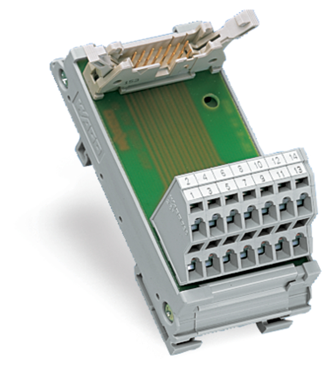 289-612 Double-Deck Interface Module, 125 V DC, 1 A, 28 to 12 AWG Wire, 14 Poles, DIN Rail Mount