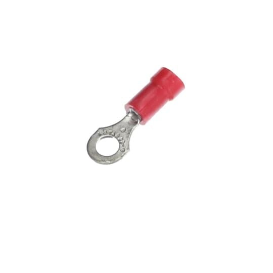 RA867 Sta-Kon RA Series Insulated Ring Terminal, 22 to 16 AWG Conductor, 0.97 in L, Brazed Seam Barrel, Copper, Red