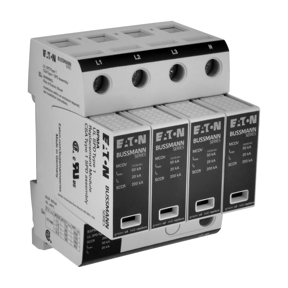 BSPMA4208WYNGR Surge Arrestor Surge Protection Device, 50/60 Hz, 4 Poles, 200 kA SCCR, 3 Phase