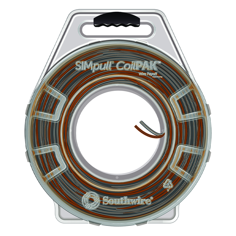58920505 THHN Wire, 10 AWG, 2 Copper Conductors, Solid, Brown/Gray and Brown, 600 ft CoilPak