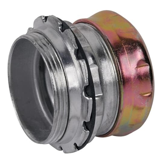 TC116A-RT Steel City Non-Insulated Compression Connector, 2 in Trade, Steel, Zinc Plated