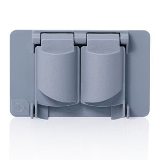 WP1D-GY Outlet Box Cover, 3 in L x 4.8 in W x 0.7 in D, Weatherproof Cover, Aluminum