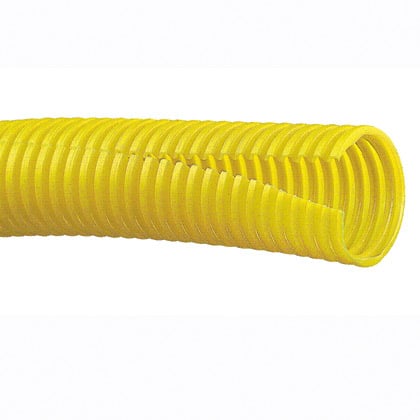 CLT100F-X4 Slit Wall Corrugated Loom Tubing, 0.92 in ID x 10 ft L x 0.03 in THK, Polyethylene, Yellow