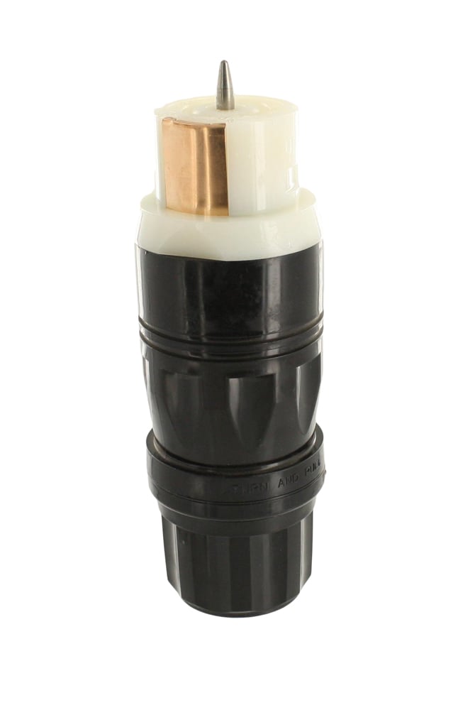 CS6364W California-Style Grounding Screw Locking Connector, 125/250 V AC, 50 A, 3 Poles, 4 Wires, Black/White