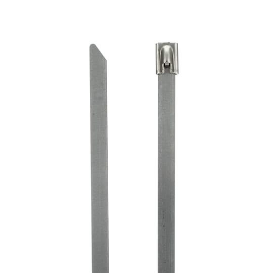 LS-7.9-200A Ty-Rap Uncoated Cable Tie, 7.9 in L x 0.305 in W x 0.01 in THK, 304 Stainless Steel, Metallic Gray