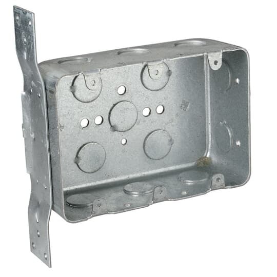 3G4D-V-1/2 Steel City Drawn Style Device Box, Steel, 44.3 cu-in Capacity, 3 Gangs, 3 Outlets, 5 Knockouts, 5-13/16 in L x 4 in W x 2-1/8 in H