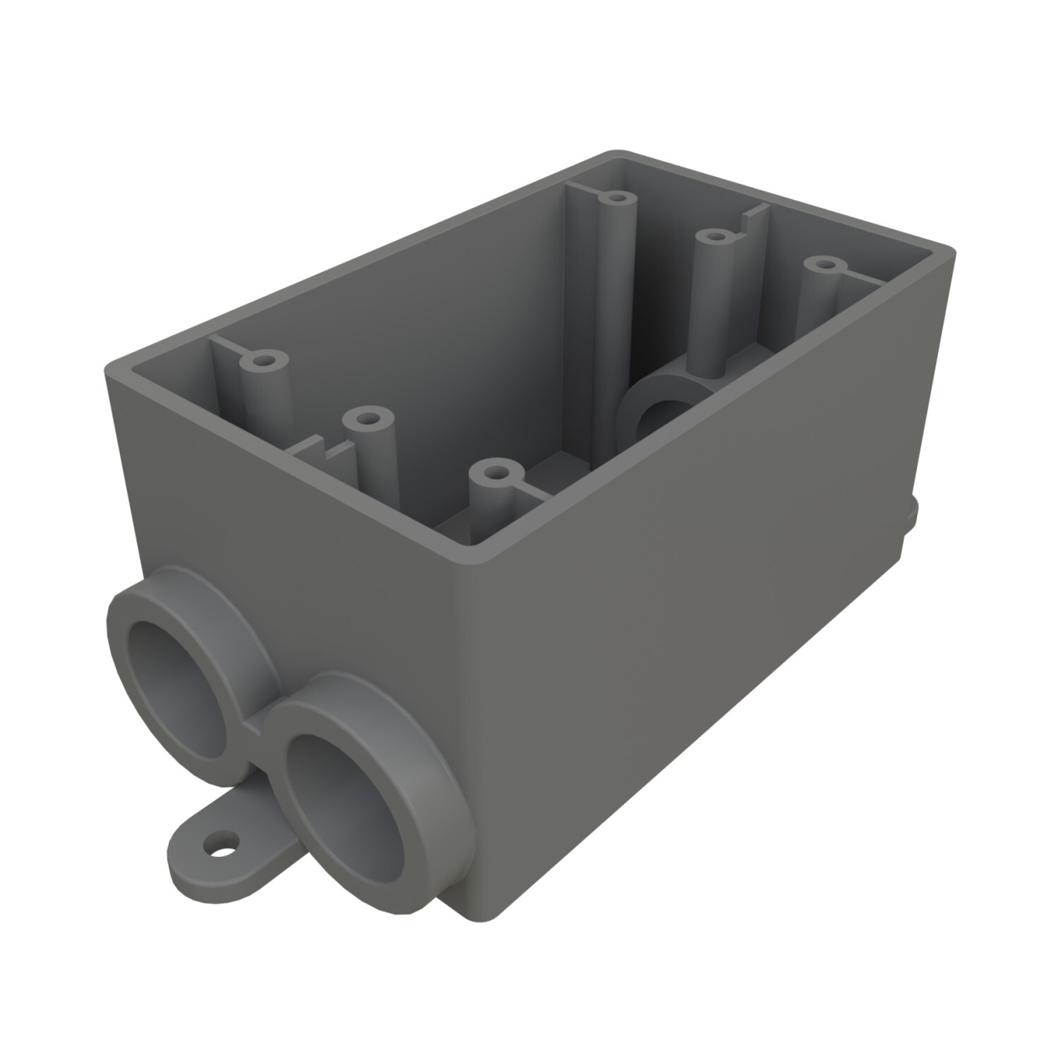 59345 Type FSCC Straight Shallow Gang Box, PVC, 17 cu-in, 1 Gang, 5 in L