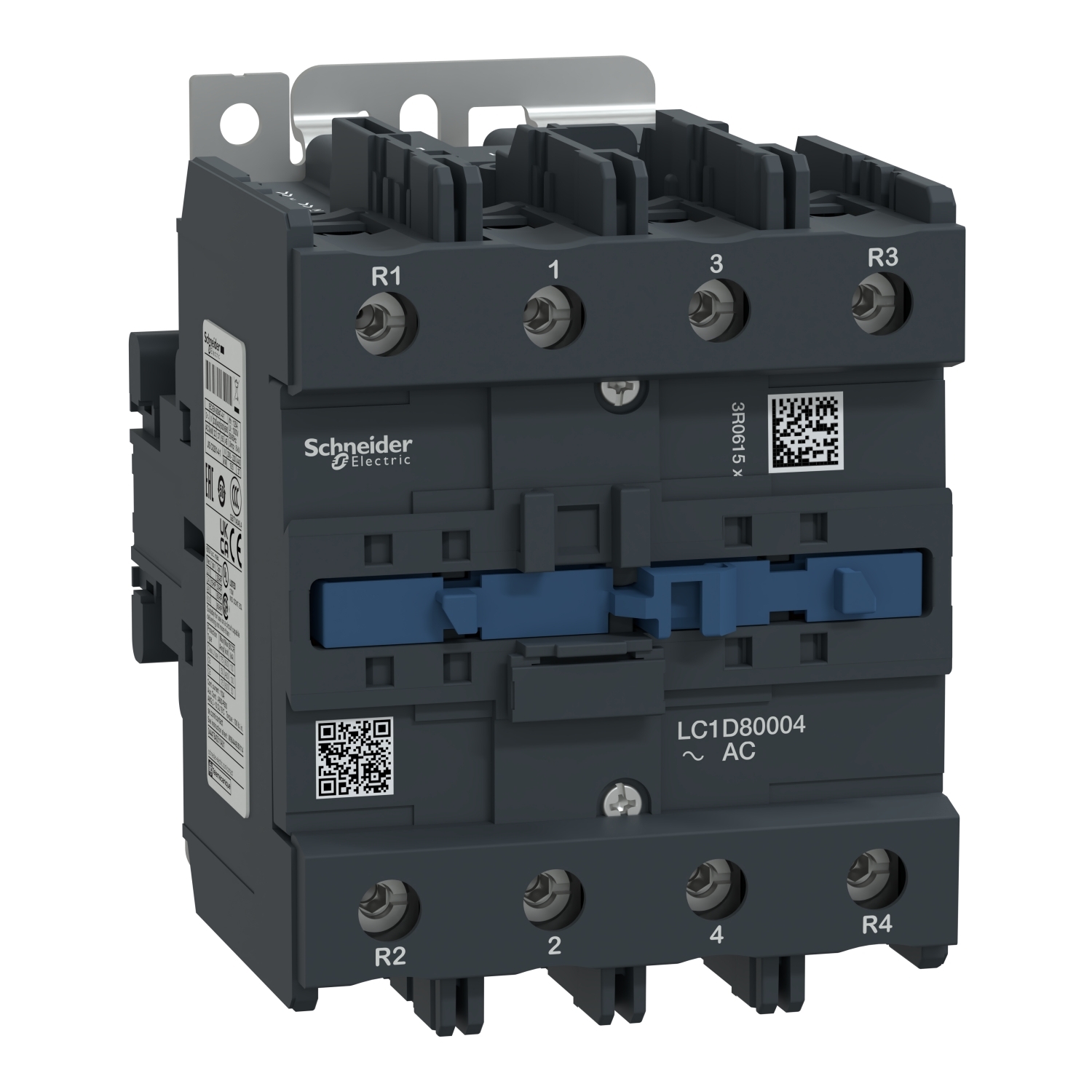 LC1D80004G7 TeSys D Contactor, 120 V AC V Coil, 125 A, 4NO Contact, 4 Poles