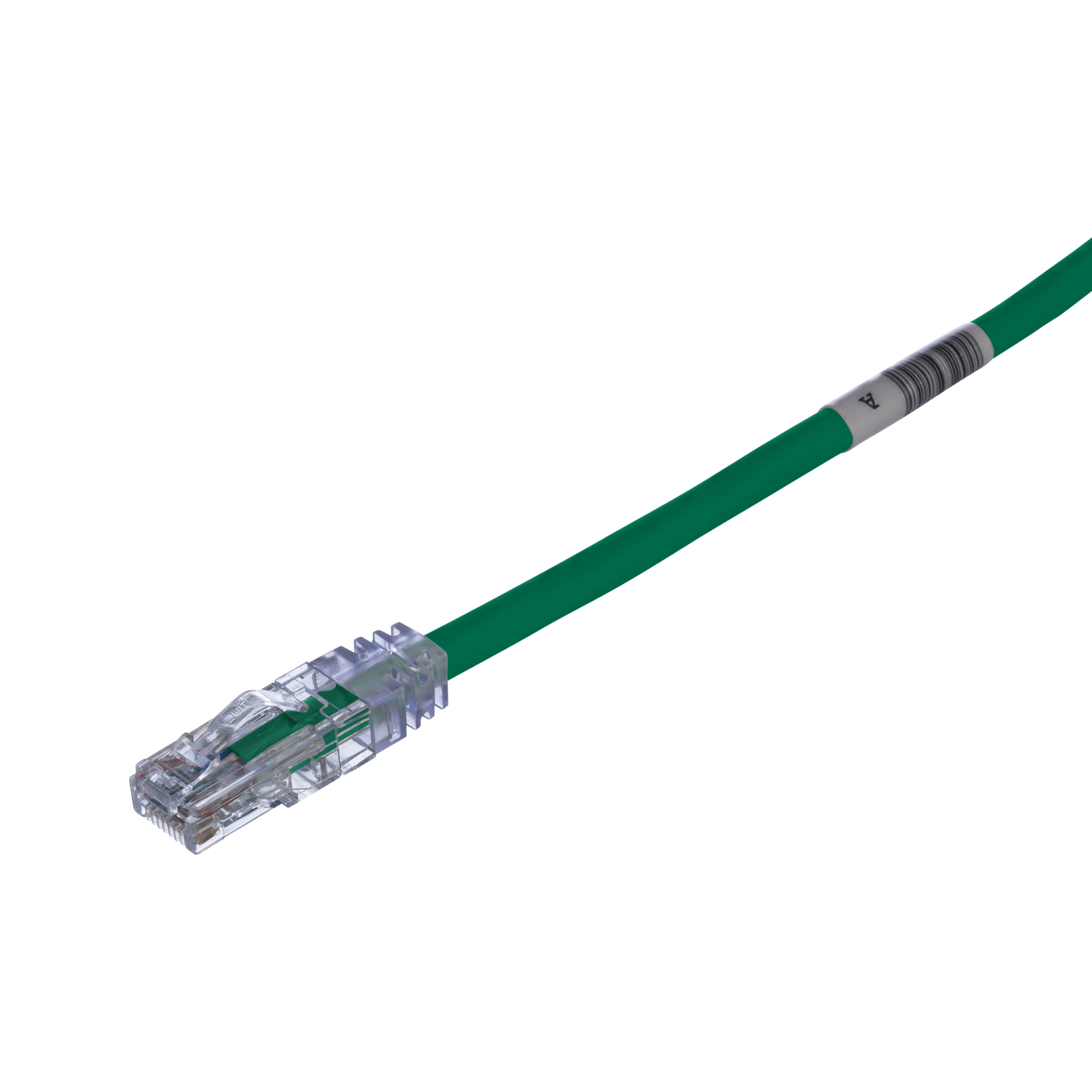 UTPSP10GRY PanNet TX6 Plus Class E Patch Cord, Cat 6, 24 AWG U/UTP Copper Stranded Conductor, RJ45 Modular Plug Boot Connector, 10 ft L Cord, Green