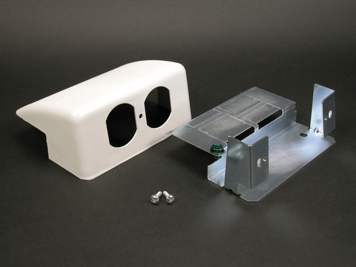 24DWND-FW 2400D Downward Duplex Device Bracket Fitting, For Use With 2400 Series Small Raceway, 600 V AC Voltage Rating, Steel, Ivory/Fog White