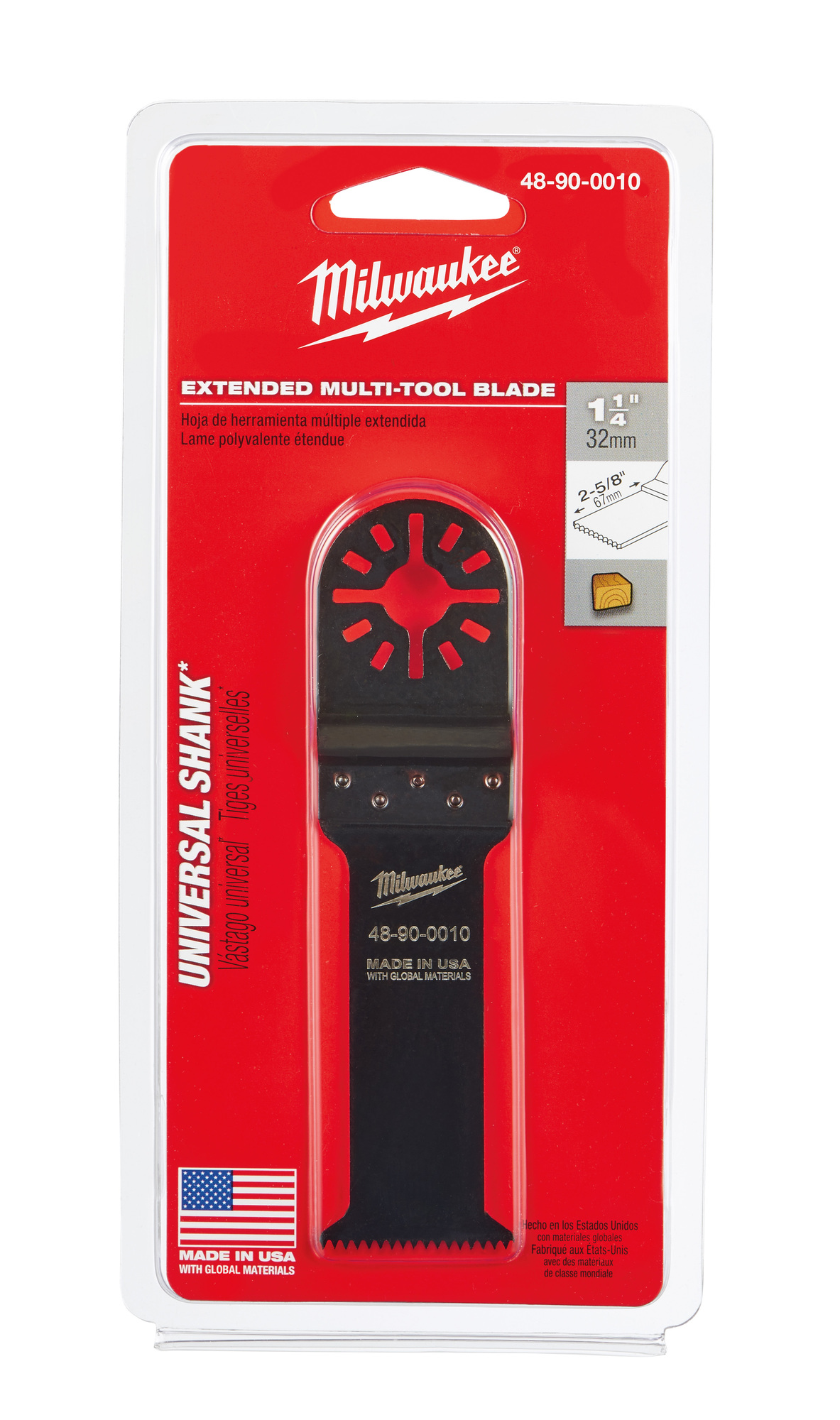 48-90-0010 Multi-Tool Blade, For Use With Oscillating Tool, 1-1/4 in Dia Cutting, High Carbon Steel