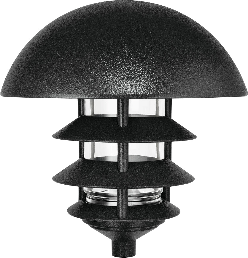 LLD4B 4-Tier Dome Top Lawn Light, Incandescent Lamp, 120 VAC, Black/Powder Coated Housing