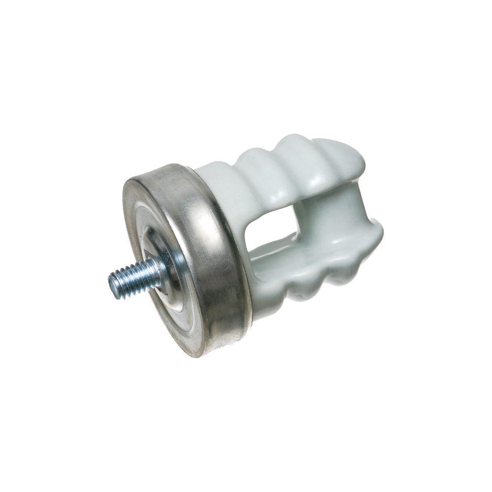 613 Wire Holder With Solid Rivet Through Head, 3/8 x 1/2 in L Screw, Porcelain/Steel