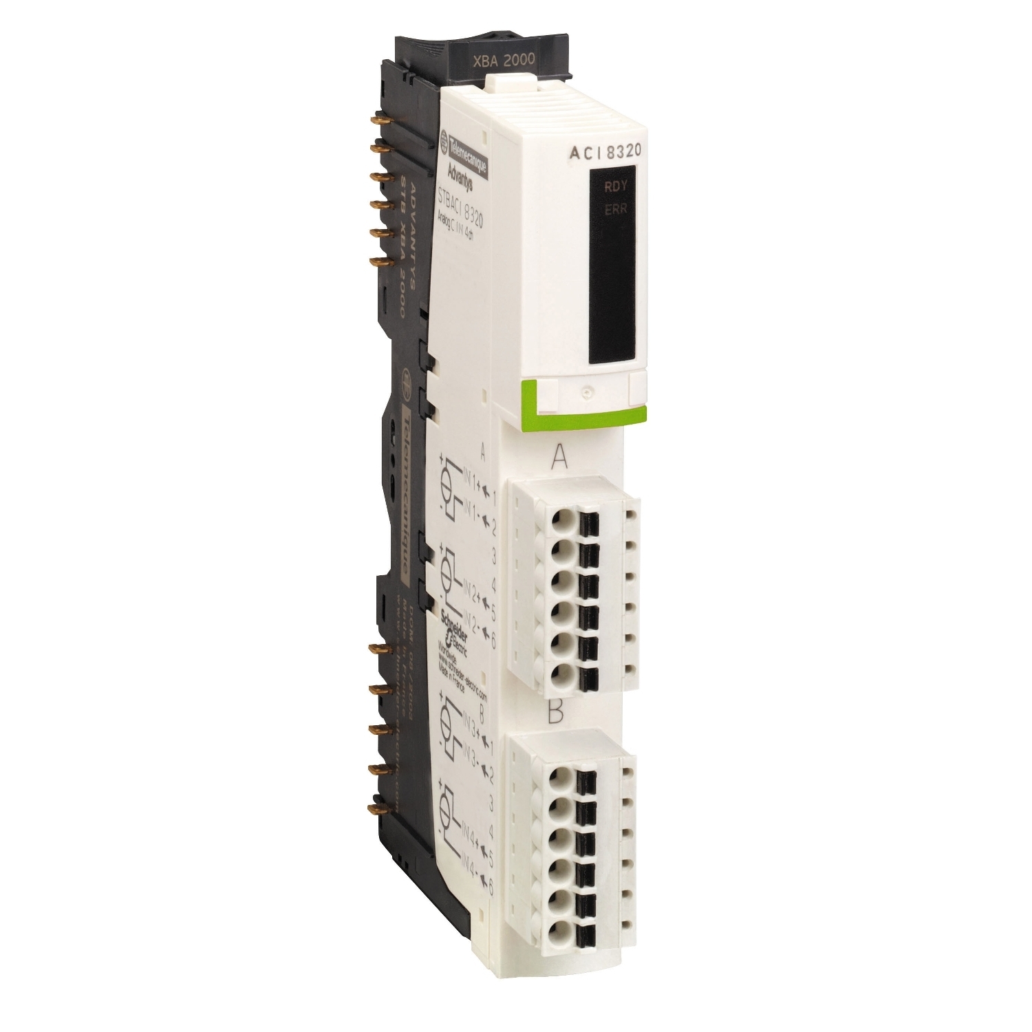 STBACI8320K Modicon Standard Analog Input Kit, 4 Inputs, 15 bit + Sign Resolution, +/-0.4% of Full Scale 25 deg C Accuracy