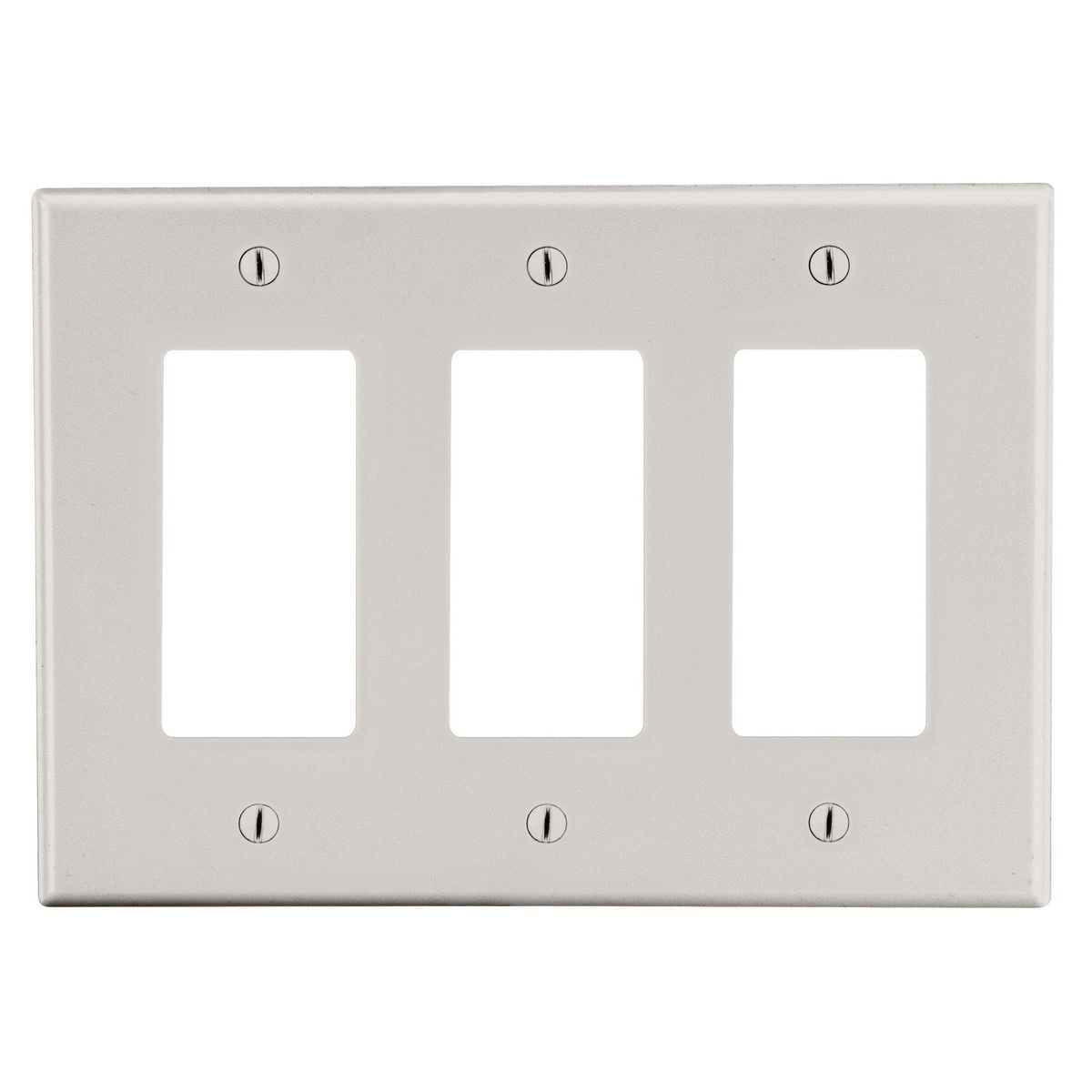 PJ263LA Mid-Size Wall Plate, 3 Gangs, 6.75 in W x 4.94 in H, Polycarbonate Thermoplastic, Light Almond