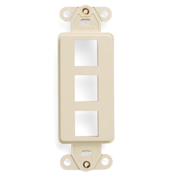 41643-T Decora QuickPort Multimedia Insert, 3 Ports, Fastened Mount, Light Almond