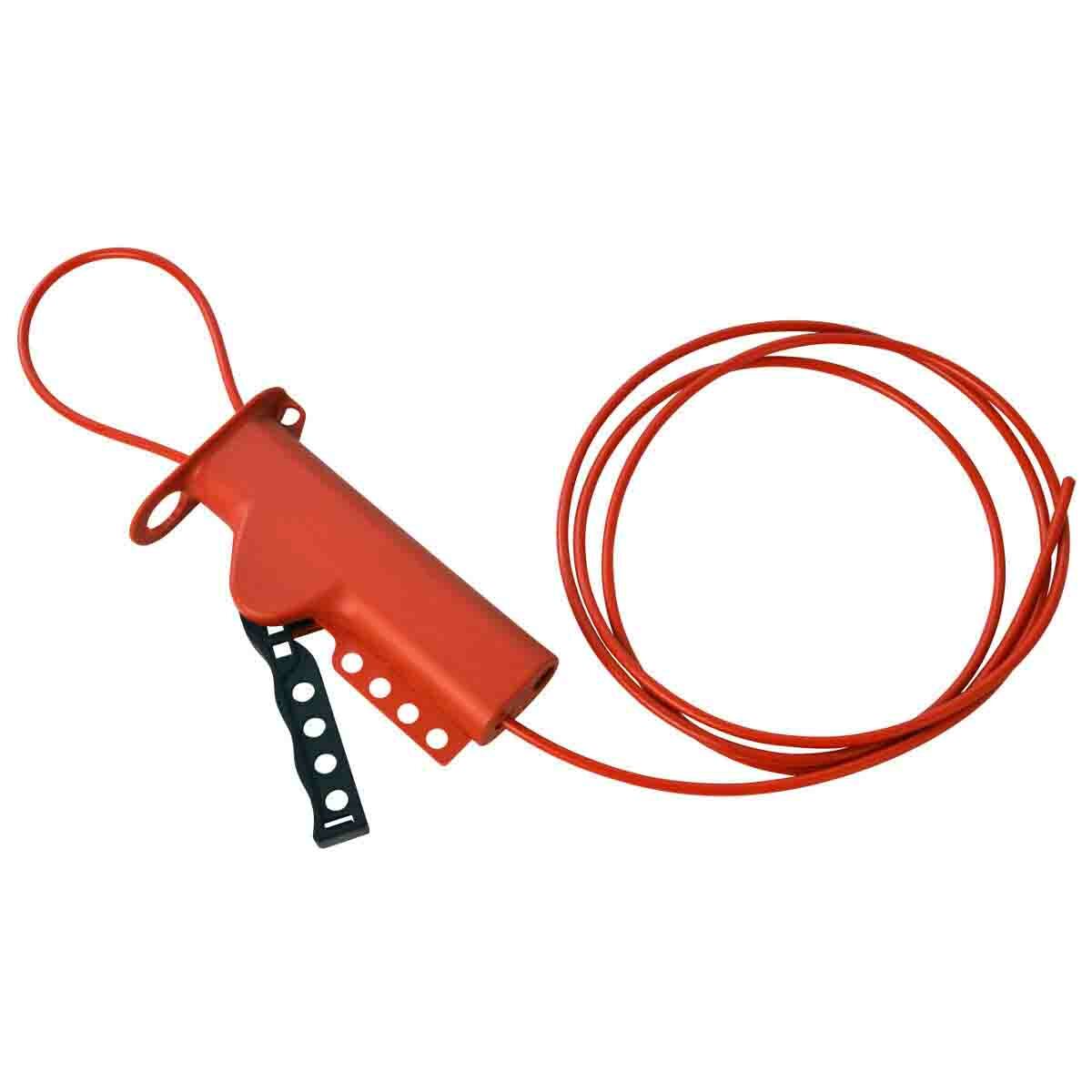 50943 All Purpose Cable Lockout, 3/16 in Dia 8 ft L Vinyl Coated Steel Cable, 4 Padlocks, Red, 9/32 in Dia Max Padlock Shackle, Glass Filled Nylon Body, OSHA 1910.147