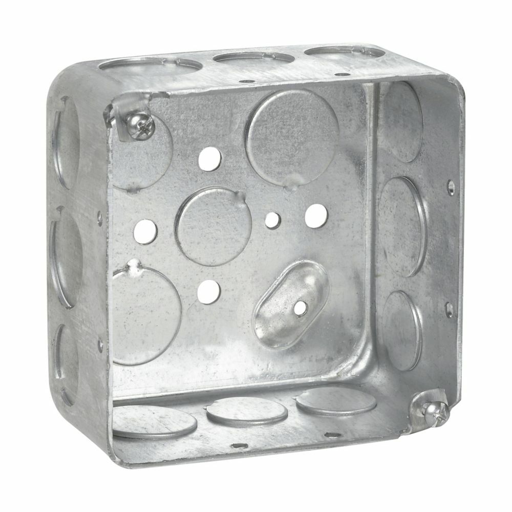 TP434 TP Drawn Outlet Box, Steel, 30.3 cu-in Capacity, (17) Outlets, (17) Knockouts, 4 in H x 4 in W x 2-1/8 in D