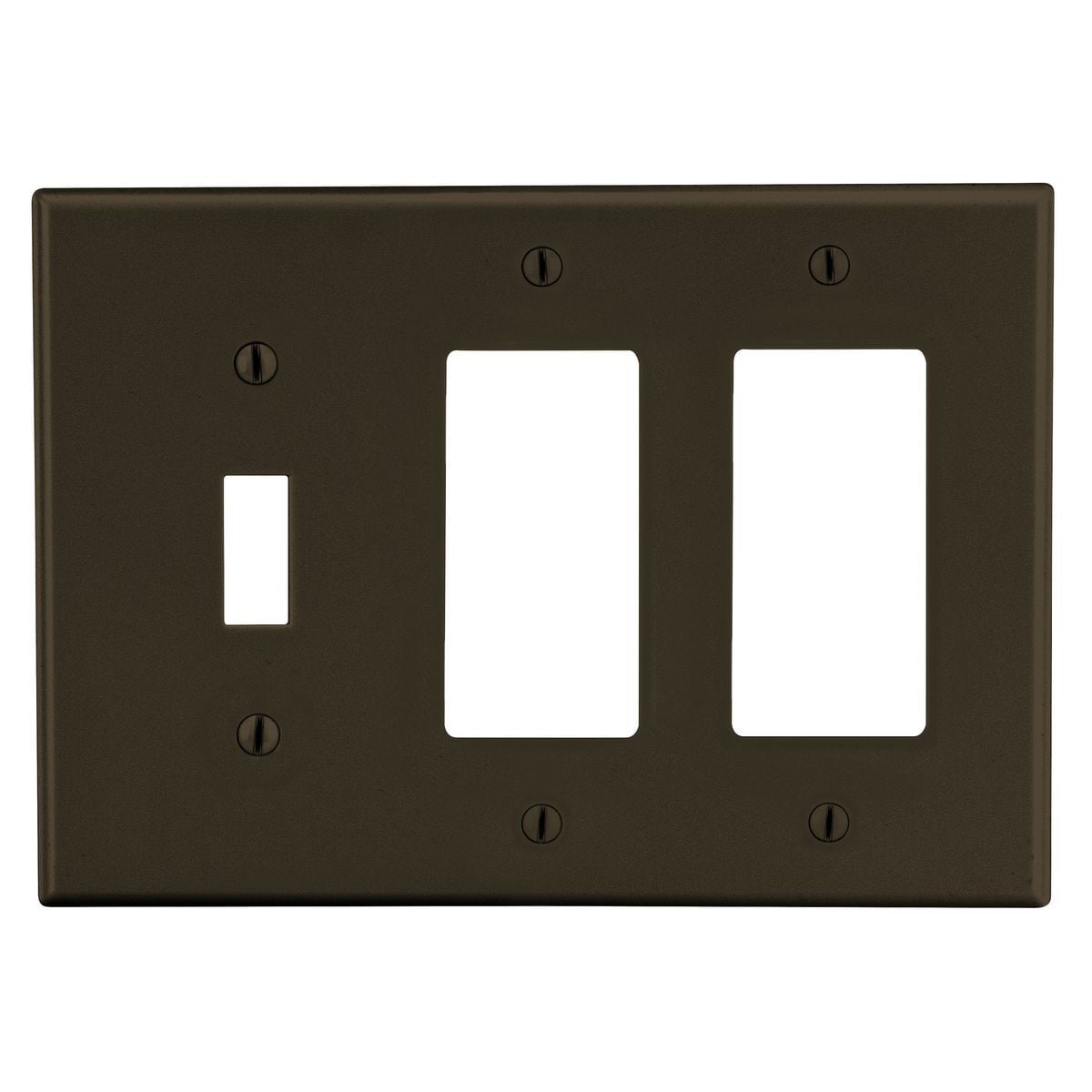 P1262 Non-Metallic Standard Wall Plate, 3 Gangs, 6.5 in W x 4.63 in H, Polycarbonate Thermoplastic, Brown