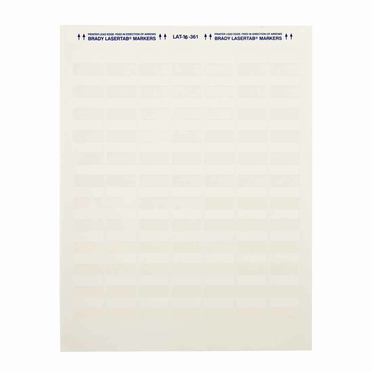 LAT-16-361-1 LaserTab Rectangular Self-Laminating Printer Label, 3/4 in L x 1 in W, Clear/White, B-361B Polyester