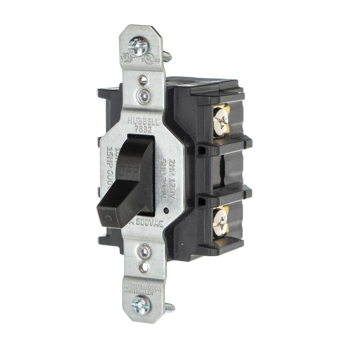 HBL7832 HBL Motor Disconnect, Back & Side Wire Switches and Lighting Control, 600 V, 30 A, 18000 W Power Rating