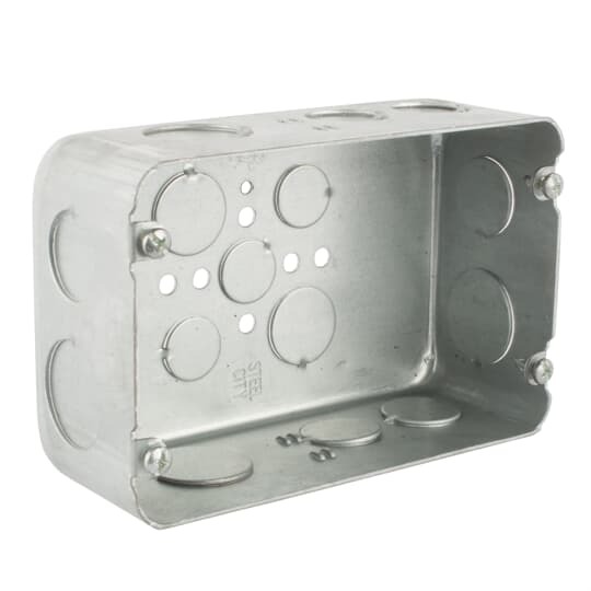 H2BD-3/4-1 Steel City Drawn Style Gang Box, Steel, 71 cu-in Capacity, 2 Gangs, 2 Outlets, 15 Knockouts