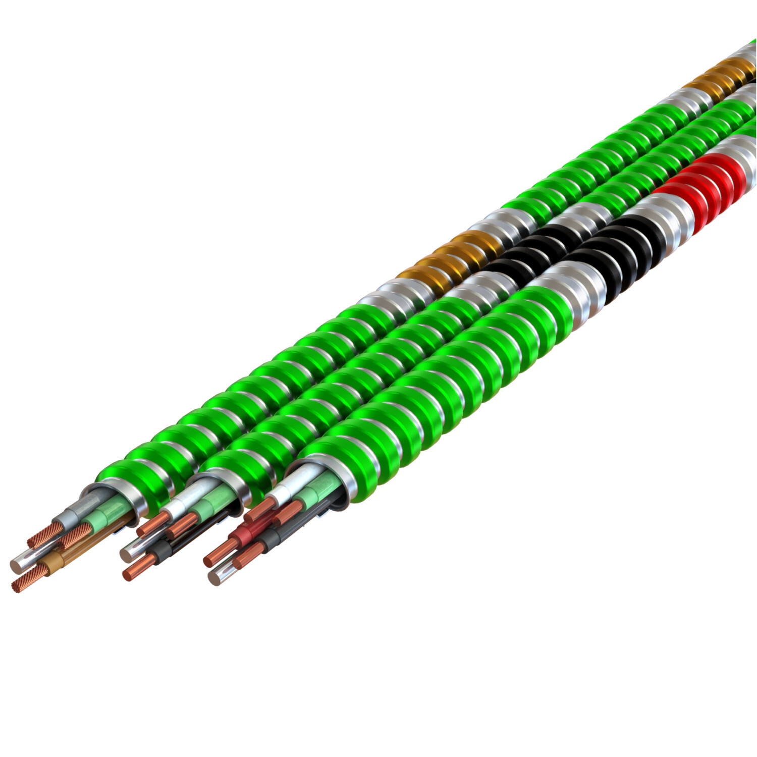 5805-60-00 MC-Stat Lite Type MCI-A Healthcare Facility Armored Cable, Reel Packaging, 600 V, (3) 12 AWG Solid Copper Conductor, 1000 ft L