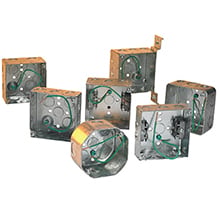 TP32403PF Pre-Fabricated Outlet Box, Steel, 35.8 cu-in Capacity, 1 Gangs, 4 in H x 4 in W x 2-1/8 in D