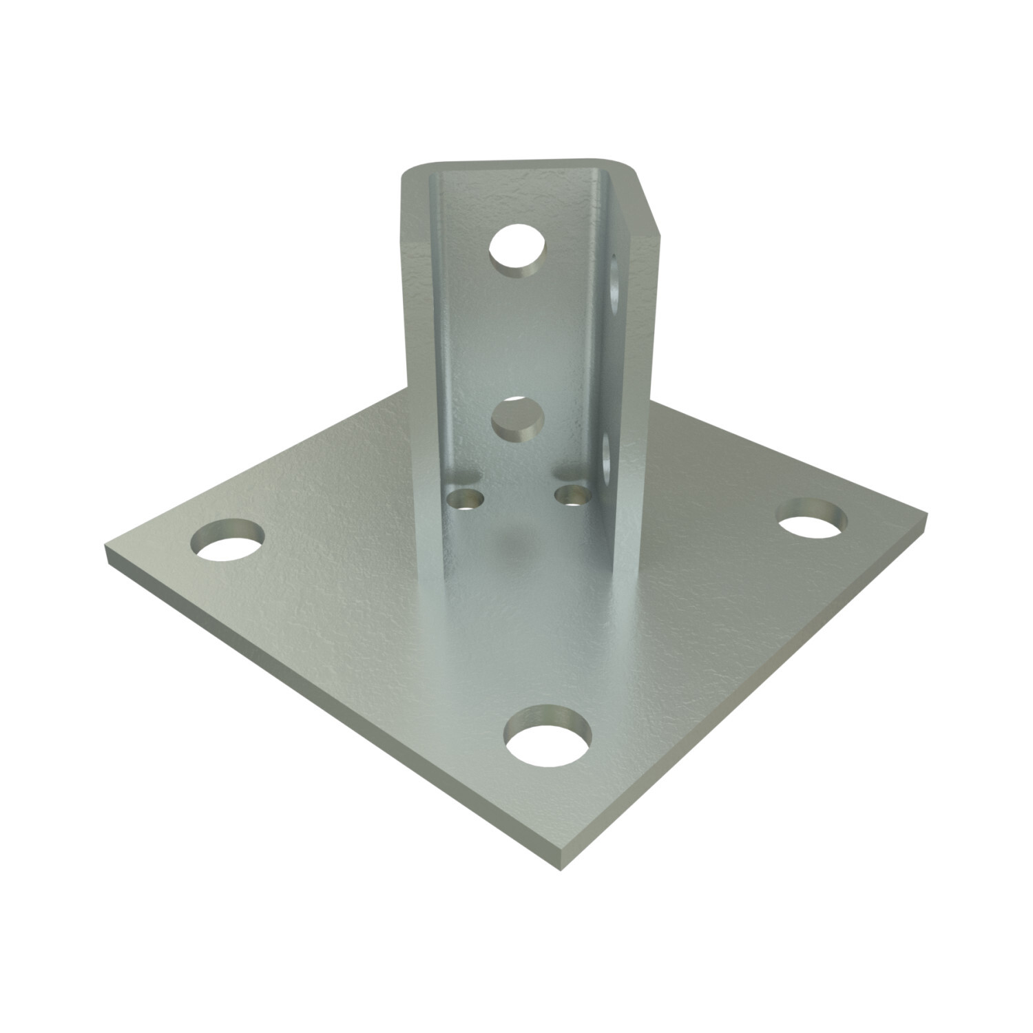 P2072A-HG Post Base, 1 Channel, Centered/Offset Channel Position, 1/4 in H Base, For Use With 1-5/8 in W Series Channel, Steel