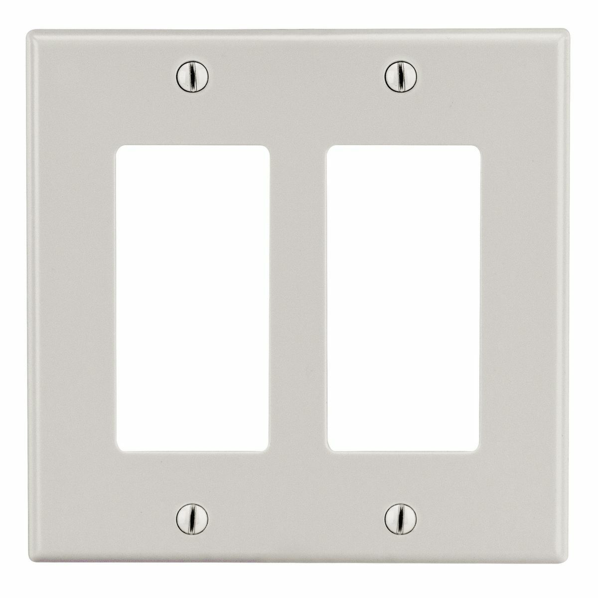 PJ262LA Mid-Size Wall Plate, 2 Gangs, 5 in W x 4.94 in H, Polycarbonate Thermoplastic, Light Almond