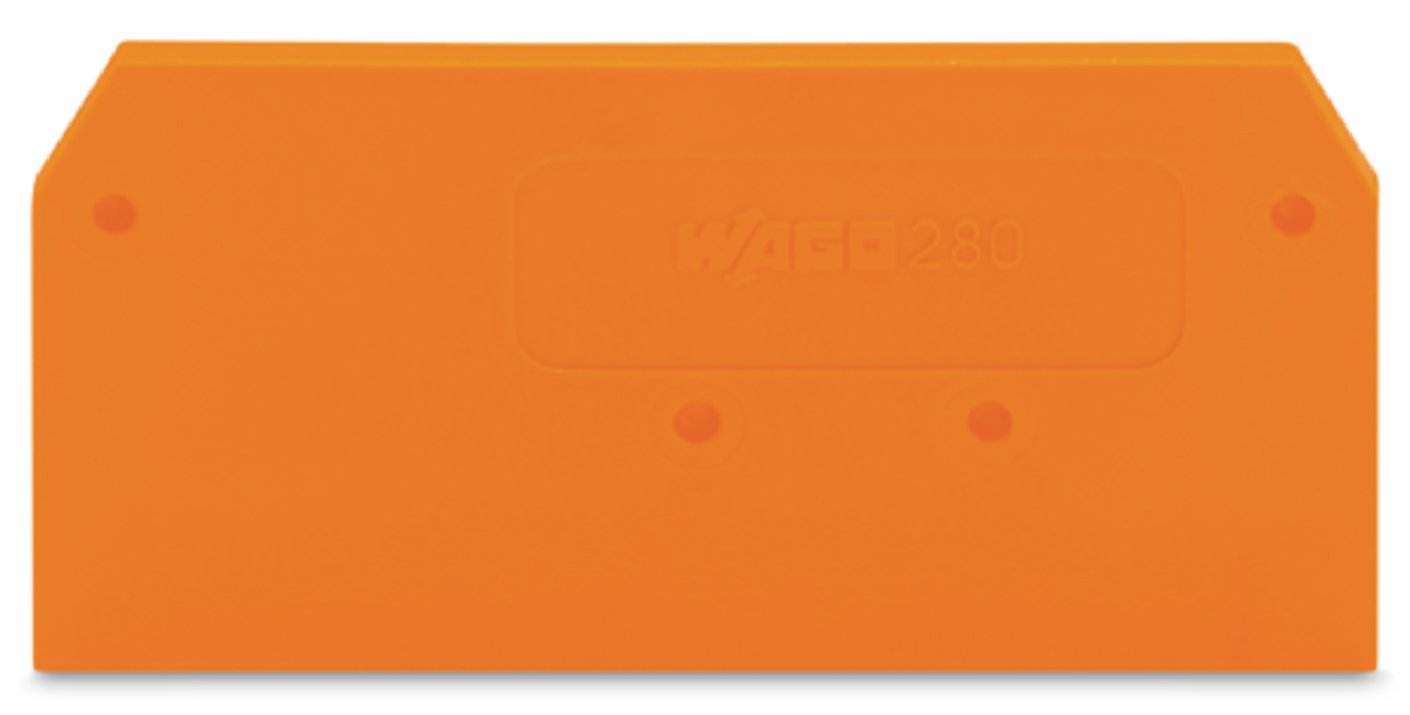 280-309 End Intermediate Plate, For Use With Rail Mounted Terminal Block, Orange