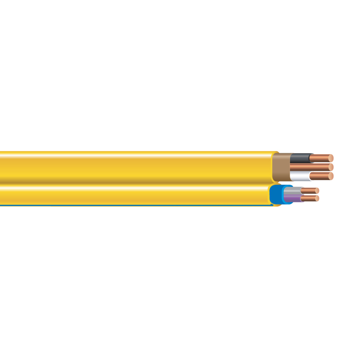 NM-B-PCS Cable, 12/2 with Ground 16/2, Copper, 200 Foot