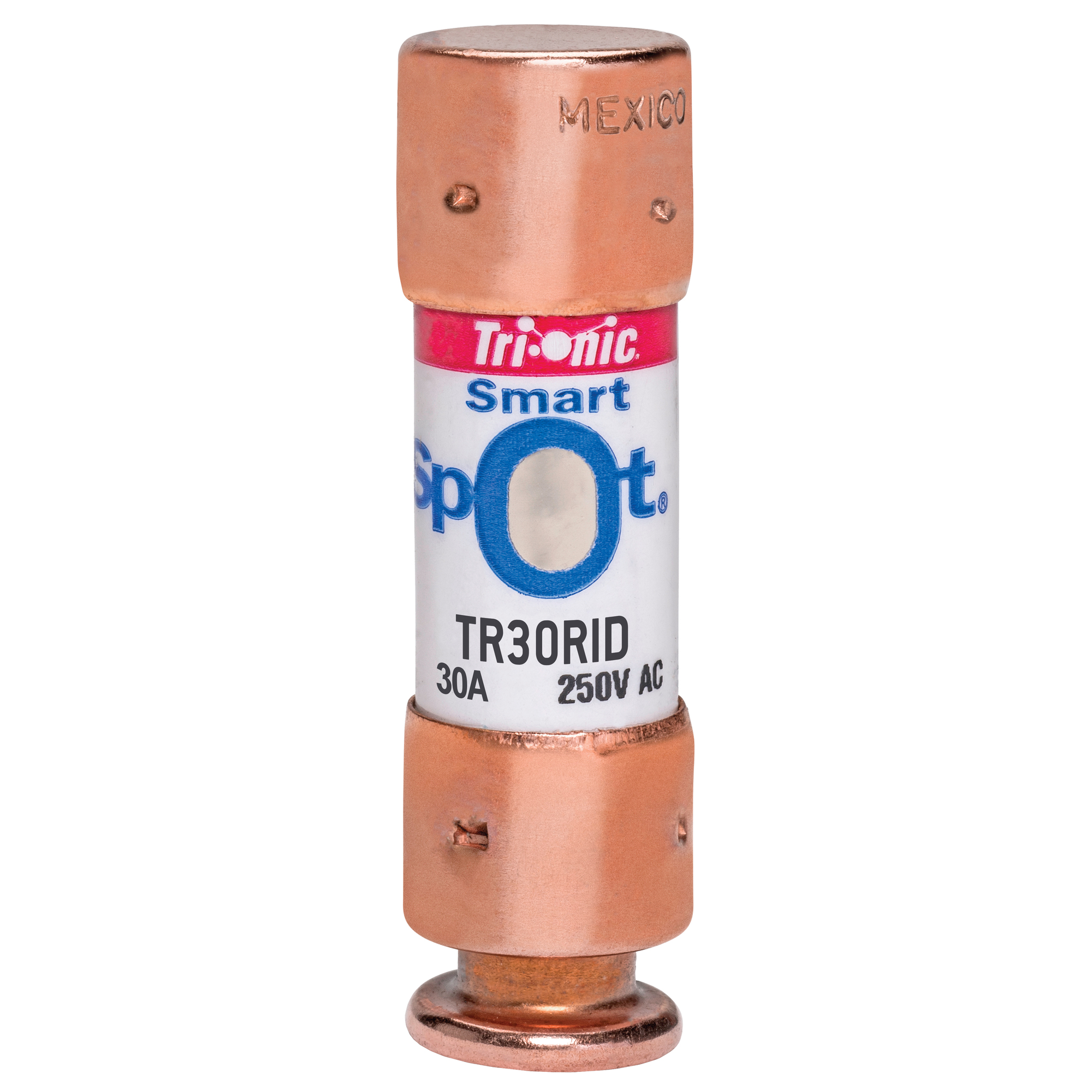 TR30RID Tri-Onic Current Limiting Low Voltage Time Delay Fuse, 30 A, 250 V AC/160 V DC, 200/20 kA Interrupt, RK5 Class, Cylindrical Body