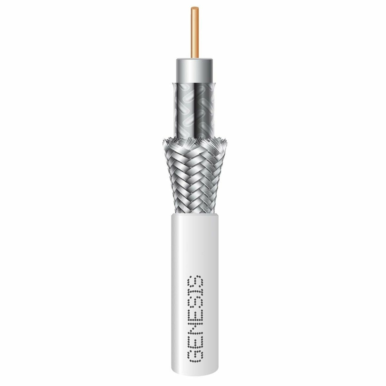 RG6 BC DUAL-SHIELD (60%) CABLE - 1000 FT PULL BOX - WHITE