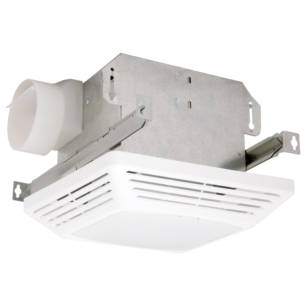 ASLC50 Exhaust Fan/Light, 50 cfm, 4 in Dia Duct, 48 W, 120 V AC, 1.4 A, 3 Sones, Domestic