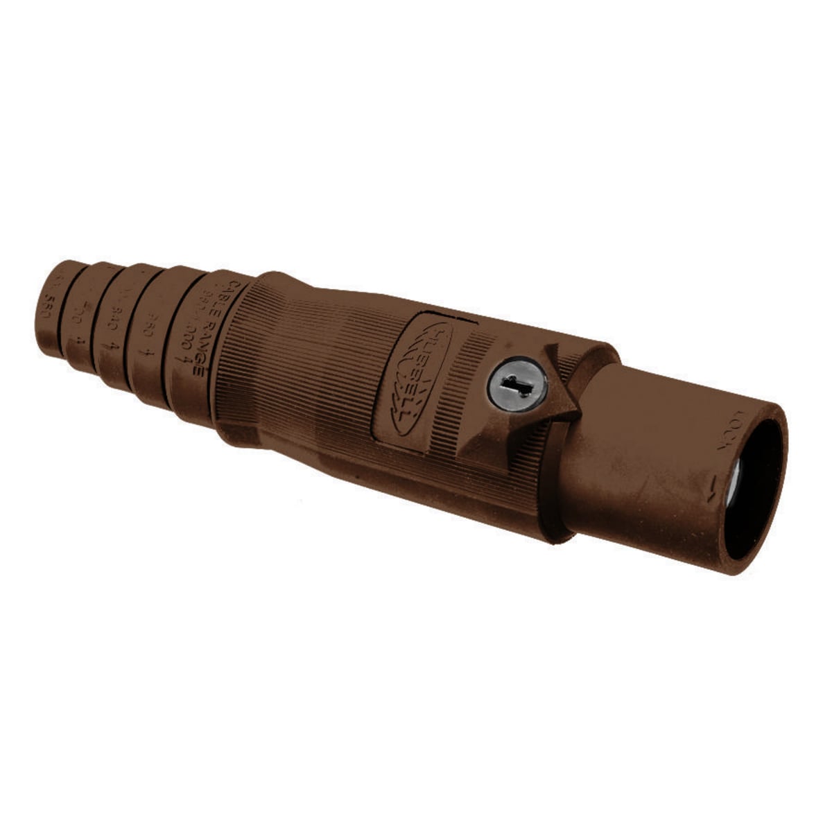 HBL400MBN 16 Series 1-Pole Heavy Duty Industrial Grade Male Standard SC/PPC Type Single Pole Plug, 600 V AC/250 V DC, 400 A, 2/0 to 4/0 AWG Wire, Pressure Screw Terminal Connection, 3R/4X/12 NEMA Rating