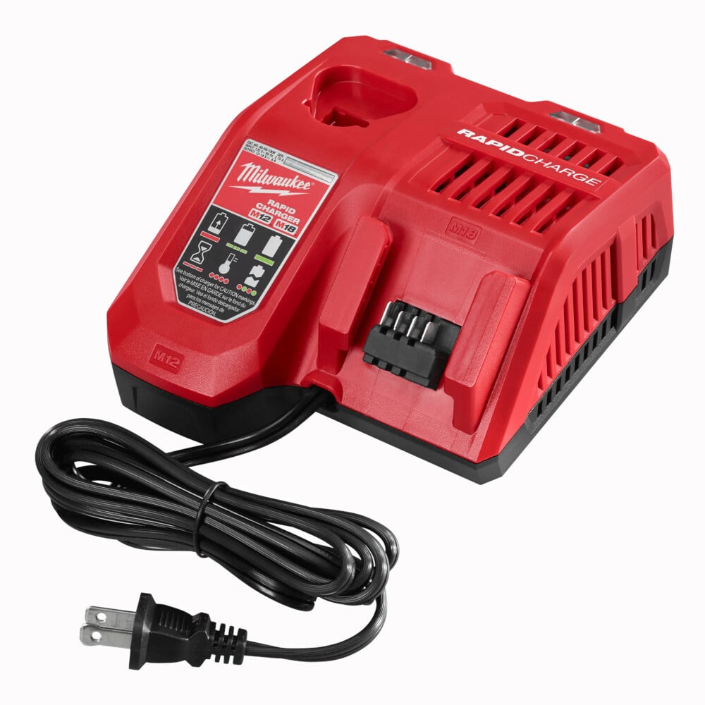 48-59-1808 M18 M12 Rapid Charger, For Use With M12 and M18 Battery, Li-Ion Battery, 1 Battery