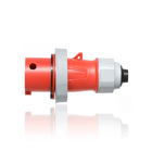 30 Amp, 480 Volt, 2P, 3W, LEV Series North American-Rated IEC 60309-1, 60309-2 Pin & Sleeve Plug with Screwless Clamp Assembly, Industrial Grade, IP66/IP67/IP68/IP69K, Watertight - Red