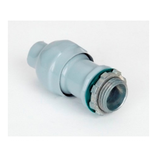 595-DC2C Bridgeport Mighty-Seal Cable Connector, 1/2 in Trade, 1 Conductor, 0.5 to 0.61 in Cable Openings, Zinc Alloy, Polyolefin Coated