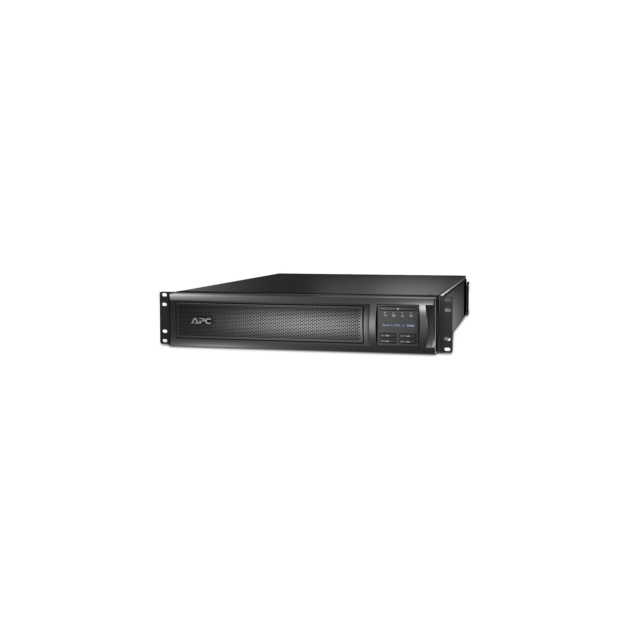 SMX3000RMLV2U Smart UPS System, 120 V AC Input, 120 V AC Output, 2.88 kVA/2.7 kW Power Rating, 18 min (1350 W) Half Load, 6.3 min (2.7 kW) Full Load Backup, 7 Outlets