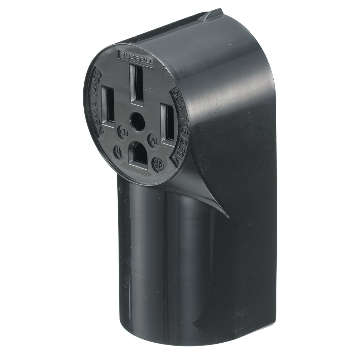 RR430 1-Phase Dryer Range Surface Mount Power Receptacle, 125/250 V AC, 30 A, 3 Poles, 4 Wires, Black