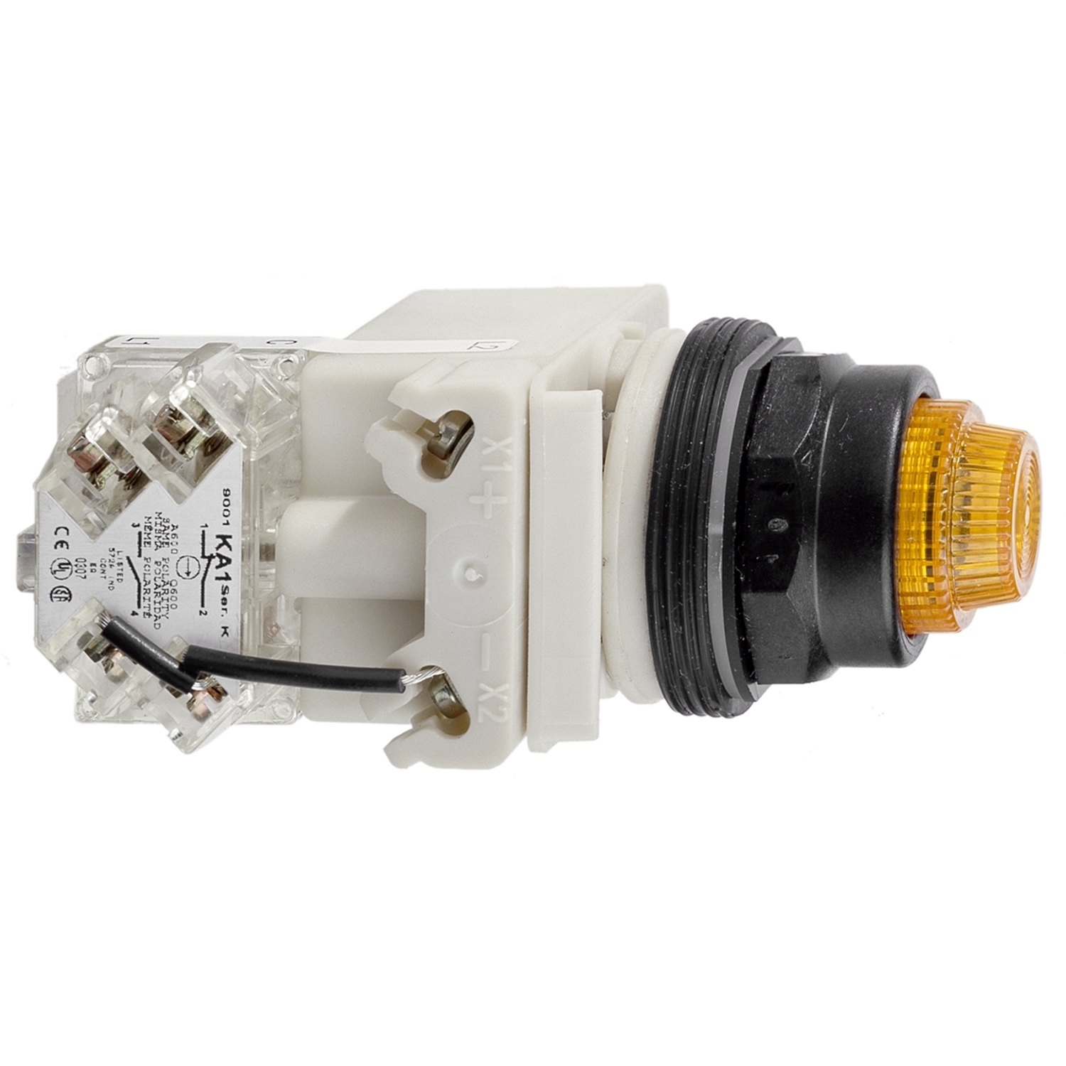 9001KT35LYA31 Harmony Type K Illuminated Pushbutton Pilot Light, 24 to 28 V AC/DC, 0.28 VA, Fresnel Lens, Panel Mount