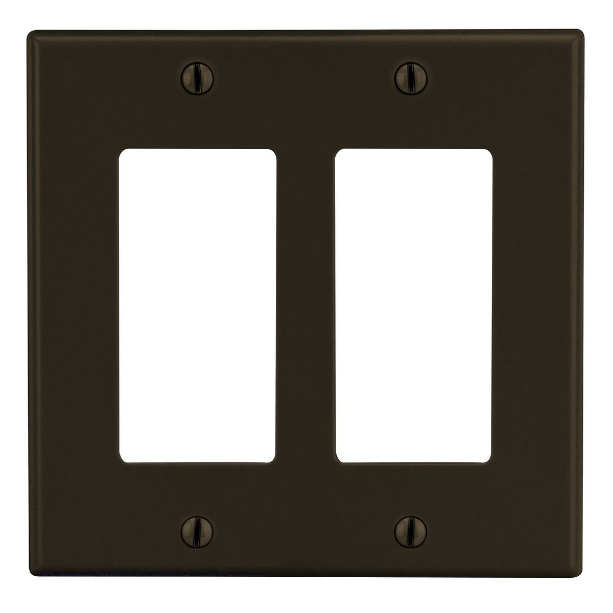 PJ262 Mid-Size Wall Plate, 2 Gangs, 5 in W x 4.94 in H, Polycarbonate Thermoplastic, Brown