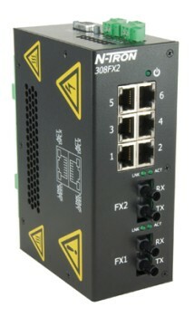 308FX2 Unmanaged Industrial Ethernet Switch, ST 2km