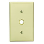 80718-E Standard Size Telephone/Cable Wallplate, 1 Gangs, 2-3/4 in W, Thermoplastic Nylon, Box Mount