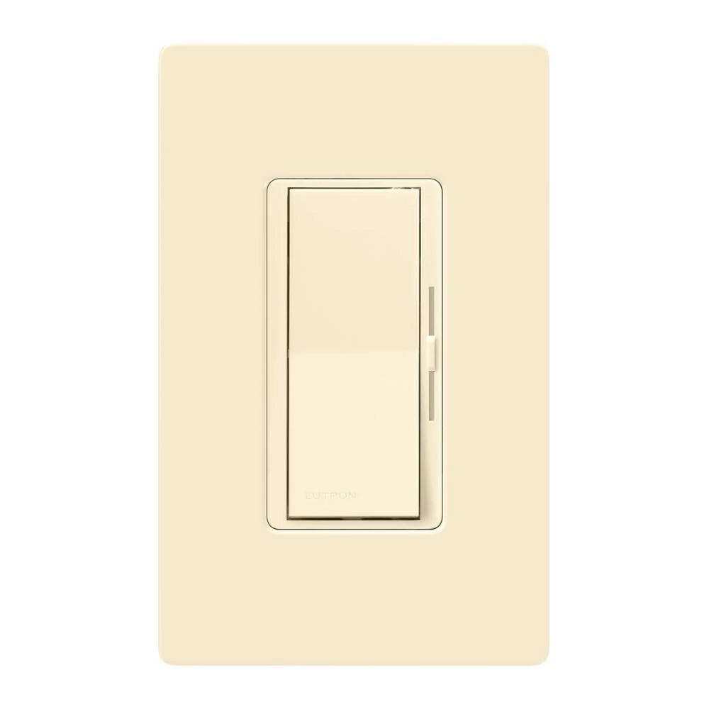 DVWCL-153PH-LA Diva LED+ Dimmer Switch with Wall Plate, No Neutral Required, 150W, 1 Pole/3-Way, 120V, Light Almond