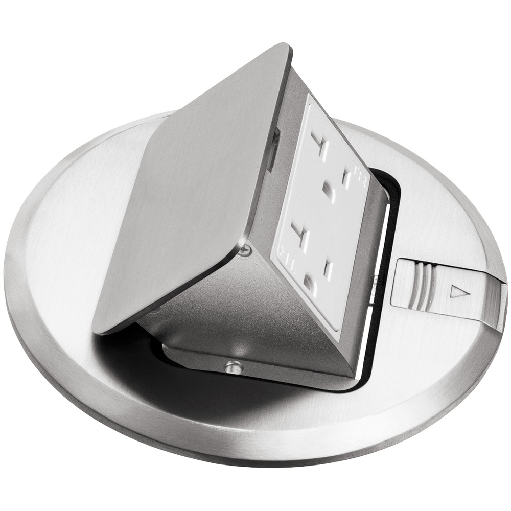 FLBT6615NL Pop-Up Trapdoor Cover, Nickel, 1 Gang