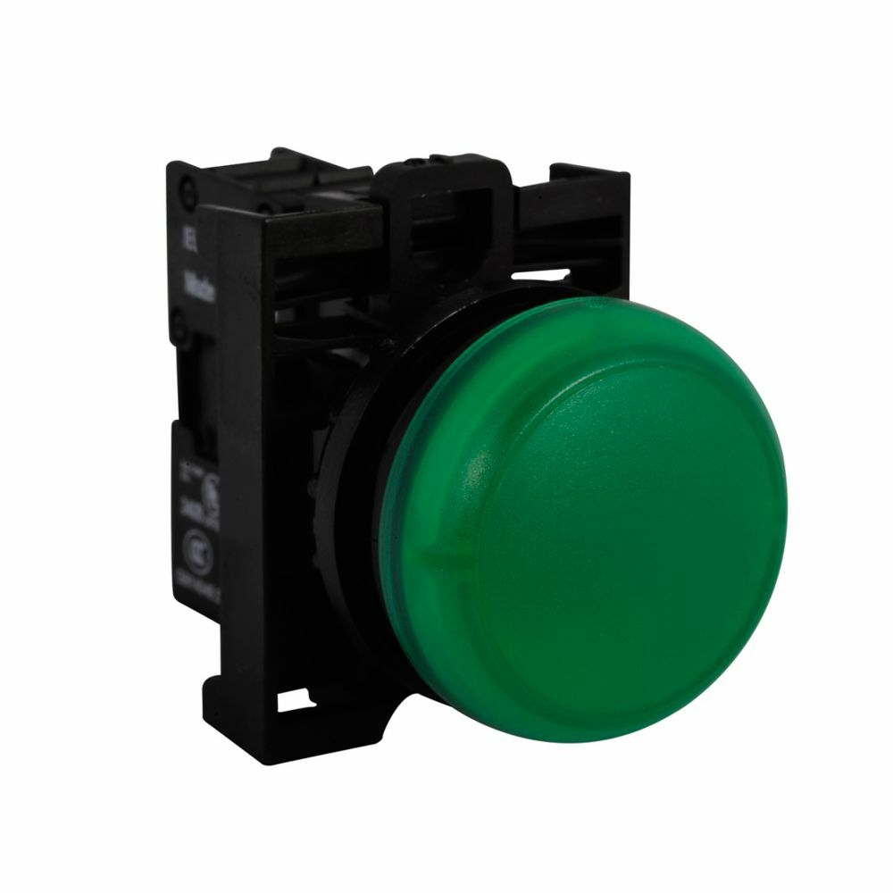 M22-L-G-230G Modular Non-Relampable Illuminated Indicating Light With Trip Unit, 85 to 264 V AC/DC, Panel Mount