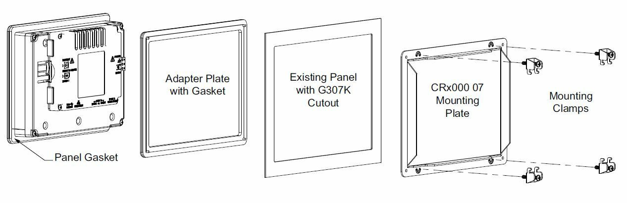 CRA000AD07070000 Adapter Plate, Polycarbonate Plastic, Black