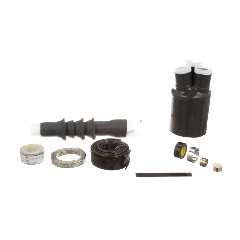 7000031628 QT-III 7600-S-3W Cold Shrink Termination Kit, 3 Pieces, For Use With Three Core Tape Shield, UniShield and Wire Shield Power Cable, Silicone Rubber